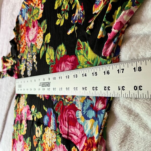 Anthropologie ett:twa Coreyell Floral Turtleneck Dress Medium Black Stretch - Picture 5 of 11